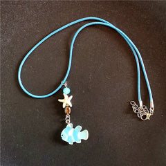 Lunivop Kpop Y2K Charm Cartoon Goldfish Bowknot Star Fruit Pendant Beaded Choker Necklace For Girl Aesthetic Boho Jewelry Accessories