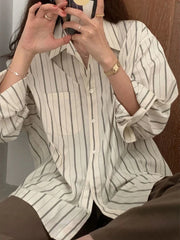 Lunivop Striped Women Shirts Spring Long Sleeve Women Shirts Loose Button Up Chic Ladies Shirt Fashion Korean Casual Female Tops