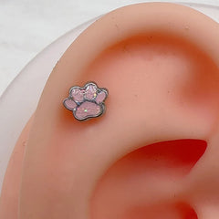 Lunivop 1pc Pink Claw Lip Stud Sweet Cool Ins Fashion Dripping Oil Titanium Steel Labret Piercing Cartilage Ear Bone Cute girl's Jewelry
