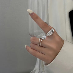 Lunivop Enamel Heart Rings Gothic Fashion Cool Y2K Rings For Women Vintage Chunky Finger Girl Party Jewelry Gift