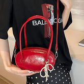 Lunivop High Street Red Messenger Bag Women Vintage Leather Handle Casual Crossbody Bags Ladies Versatile Y2k Handbag Purses