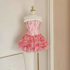 Lunivop French Style Mesh Splicing Women Print Dress Bow Slash Neck Sleeveless Dresses Female 2025 Spring Summer New