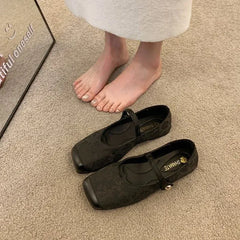Lunivop One-line Buckle Shoes for Women Retro Style Single Anti-slip Spring Genuine Mark Chic and Elegant Beau Today On Sale Woman Flats