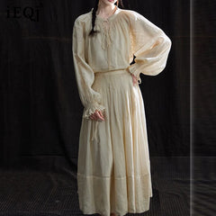 Lunivop Fashion Casual 2 Piece Set Women's Long Sleeve Embroidery Tops High Waist Loose Skirt 2025 Summer New Tide