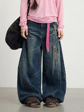 Lunivop Y2k Vintage Scimitar Washed Jeans Women and Men Harajuku Wide Leg American Retro Denim Pants Baggy Streetwear Spring