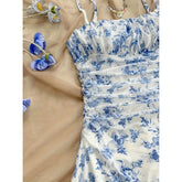Lunivop French Floral Strapless Dress with Waist-cinching Design Summer New Stylish Sun Protection Fashion Sexy Bodycon Mini Skirt