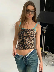 Lunivop Leopard Print Sequined Camis Tops Sexy High Waist Slim Sexy Fashion Casual Clothing Streetwear Wholesale New Clothing