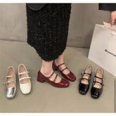 Lunivop Square Toe Thick Heel Women Mary Jane Shoes Fashion Shallow Buckle Strap Shoes Spring Female Elegant Dress Leather Pumps