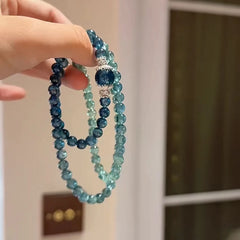 Lunivop Blue Glass Bead Bracelet Women's Fashion Jewelry Bohemian Style Accents