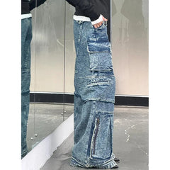 Lunivop Women's Y2k Baggy Cargo Jeans Harajuku Denim Trousers Aesthetic Punk Jean Pants Vintage Japanese 2000s Style Trashy Clothes