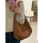 Lunivop Autumn Winter Vintage Suede Bucket Bag for Women New Fashionable Niche Large Capacity Underarm Bags
