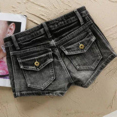 Lunivop Simple Office Lady Korea Vintage Denim Shorts Women Slim All-match Sexy Bodycon Pants Spice Girls Small Fellow Pantalon