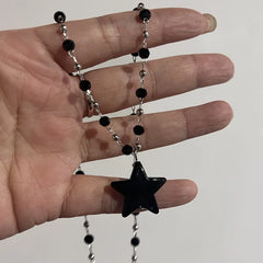 Lunivop Vintage Y2k Accessories Aesthetic Star Pendant Necklace for Women Men Cool Hip Hop Kpop Pentagram Chain Necklaces Jewelry