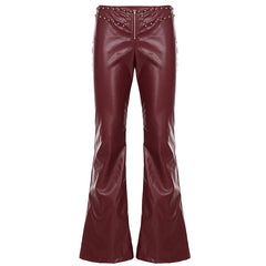 Lunivop BKLD Hot Girls Stylish Sexy Rivet Low Waist Slim Fit Zipper Package Hips Casual Trousers Bottoms Club High Street Y2K Pants