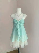 Lunivop Harajuku Sweet Cute Mint Green Camisole Vest for Women+ Y2k High Waist A-line Cake Skirts Summer New Two Piece Sets