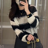 Lunivop Ripped Knit Sweater for Women Pullovers Sheer Hollow Out Cozy Distressed Sweater Jumper Teen-girl Y2K Grunge Outfit