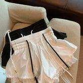Lunivop Fake Two Pieces Lace Patchwork Ball Gown Shorts Bud Sweet Spice Girls Small Fellow Pantalones A-line Casual Slim Pantalon