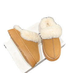 Lunivop New Fashion Fur Slippers Women Fluffy Winter House Shoes Memory Foam Fuzzy Slippers Thick Heel Plush Slipper Ladies Cotton Shoes