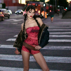 Lunivop Tie Dye Print Slim Corset Tops Short Pants Women'S Sets Summer Y2K Streetwear Fashion Korean Casual Clothing