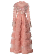 Lunivop Solid Sequins Ruffles Splice Women's Dresses Round Neck Long Sleeve High Waist Elegant Dress Autumn 2025 New