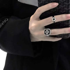 Lunivop Vintage Silver Plated Cross Ring set for Women Gothic Punk Steampunk Butterfly Ring Sets Party Fashion Jewelr