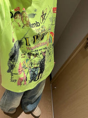 Lunivop Vintage T Shirts Women Loose Cartoon Printed Short Sleeve O Neck Tops Loose O Neck Female Summer Fashion Tshirt Casual