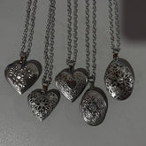 Lunivop Romantic Heart Locket Pendant Openable Female Silver Color Stainless Steel Photo Frame Charm Necklace for Women Men Jewelry Gift