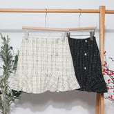 Lunivop Autumn Winter Small Fragrance Plaid Skirts Y2k Aesthetic High Waist Spliced Lrregular Mermaid Short Skirt Korean Elegant Jupe