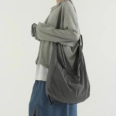 Lunivop Large Capacity Ins One Shoulder Crossbody Bag Men's and Women's Solid Color Nylon Thin Casual Bags
