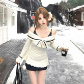 Lunivop Elegant Sexy Two-piece Set Mini Dress Women Coquette Off Shoulder Evening Party Dress Sweet Korean Style Ruffle Dresses