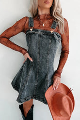 Lunivop Chic Sexy Distressed Straps Denim Mini Dresses Women Fashion Solid Simple Slim Leisure Sleeveless Frock Girls Young Popular S-XL