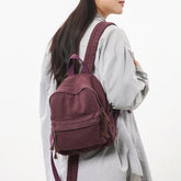 Lunivop 100% Cotton Small Backpacks Women Solid Canvas Little Leisure Or Travel Bags Cute Cloth Child School Bags Shoulder Green Package