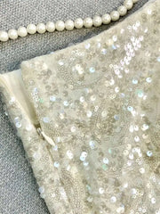 Lunivop Elegant Sequins Design Sense Skirt A-line Slim High Waist Party Fishtail Skirts For Women 2025 New Spring Clothing