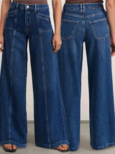 Lunivop Women’s Deep Blue Wide Leg Jeans - Stylish Denim Trousers for Comfort and Versatility