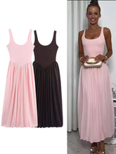 Lunivop Elegant Tulle Splicing Cami Dress Women's Sleeveless Backless Long Dress Summer Fashion Beach Party Dresses