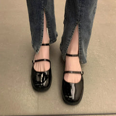 Lunivop New Design Mary Jane Shoes Buckle Pumps Women Elegant Shallow Hollow Thick Heel Casual Shoes Ladies Office Party Leather Shoes