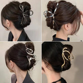 Lunivop Fashion Metal Hair Claw Clips For Women Geometric Cross Hairpin Girl Shark Claw Barrettes For Ponytail Hair Accessories Headband
