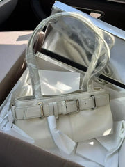 Lunivop High Street White Shoulder Bags Women Hot Girls Leather Y2k Handbag Ladies Retro Moto Biker Underarm Bag Bolsos De Mujer