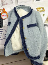 Lunivop Sweet Thick Warm Tweed Jacket Women O Neck Long Sleeve Winter Cotton Coat Elegant Fashion Patchwork Korean Chic Outwear Top