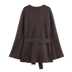 Lunivop New Women Fashion Knitted Cardigans Long Sleeve With Belt Sweater Cardigan Autumn Winter New Style Streetwear Knitwear Coat