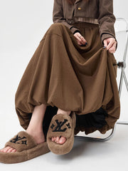 Lunivop Retro Ball Gown Long Skirt Women Loose High Waist Elegant A Line Skirt Fall Vintage Sweet Design Korean Solid Long Skirts