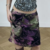 Lunivop Literary Vinatge Korean Summer Mesh Skirts Y2k Elgant Fairy Flower Print All Match Casual Punk Jupe Harajuku Hiigh Street Skirt