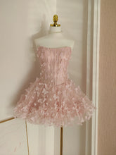 Lunivop Fashion Women's Strapless Dress Solid Color 3D Butterfly Decoration Back Strap Dresses + Shorts Female New Tide