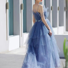 Lunivop Elegant Spaghetti Strap Evening Dress A-line Sleeveless Prom Dress Sweetheart Formal Party Gowns
