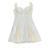 Lunivop Fashion Embroidered Flares Dress Women's Sleeveless Waist Retraction Slim Dresses 2025 Summer New Tide