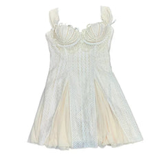 Lunivop Fashion Embroidered Flares Dress Women's Sleeveless Waist Retraction Slim Dresses 2025 Summer New Tide