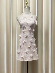 Lunivop Fashion Women Dress Sleeveless Halter Solid Color 3D Butterfly Female Summer Party Dresses New Tide