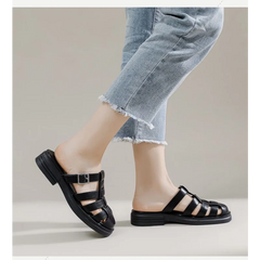 Lunivop Women Sandals Woman Summer Hollow Out Roman Slippers New Gladiator Beach Flats Ladies Thick Sole Footwear Zapatos De Mujer