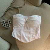 Lunivop American Sexy Minority Unique Vest Spice Girls Advanced New Vintage Tanks Elegant Slim Velvet Diamond Strapless Tops