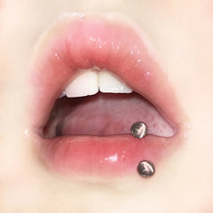 Lunivop Cute Opal Inner Teeth Lip Ring Glue Dripping Oil Lip Nose Pierced Titanium Steel Internal Thread Ear Traugs Conch Piercing